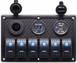 6 gang ABS Rocker switch panel
