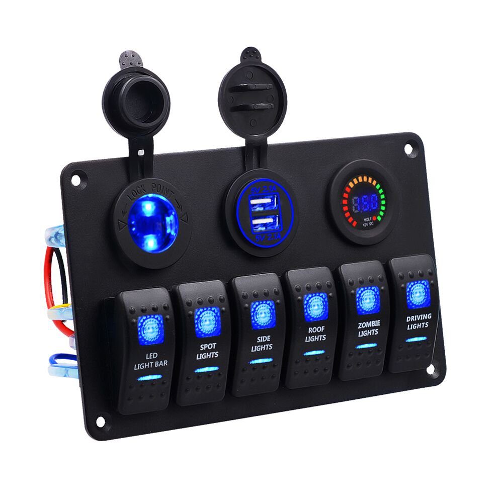 6 Gang Rocker Switch Panel