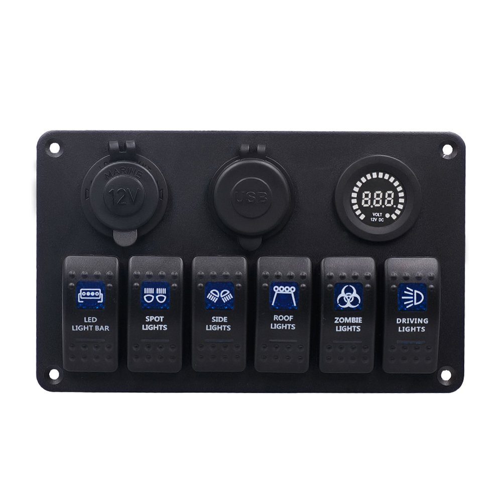 6 Gang Rocker Switch Panel