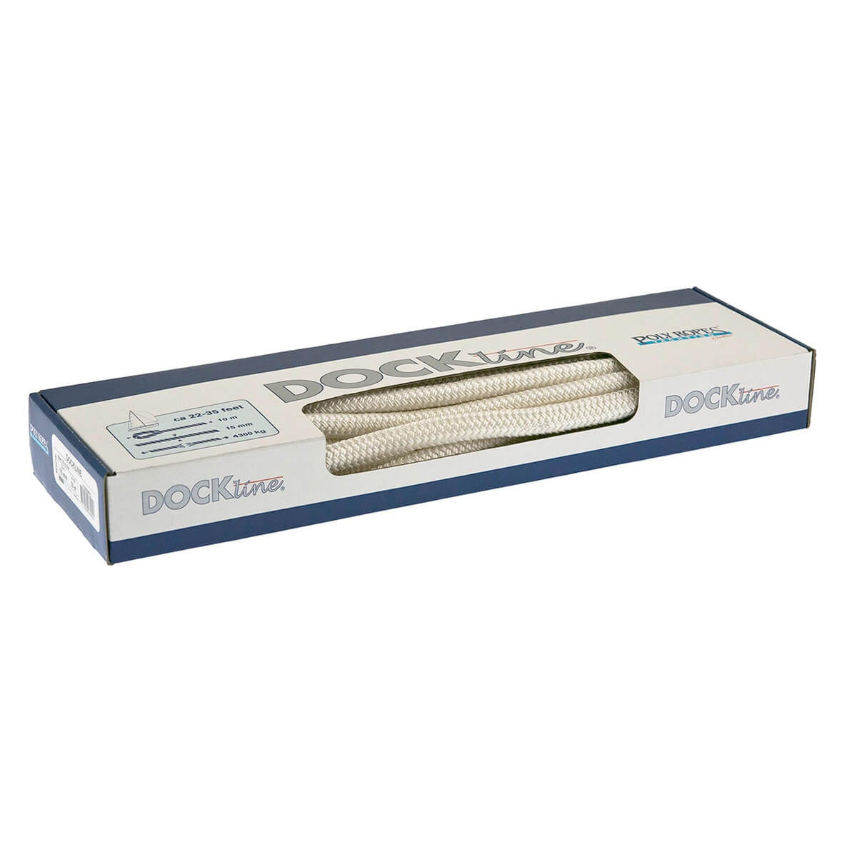 PolyRopes Dockline Mooring Line – White, 15 mm x 10 m