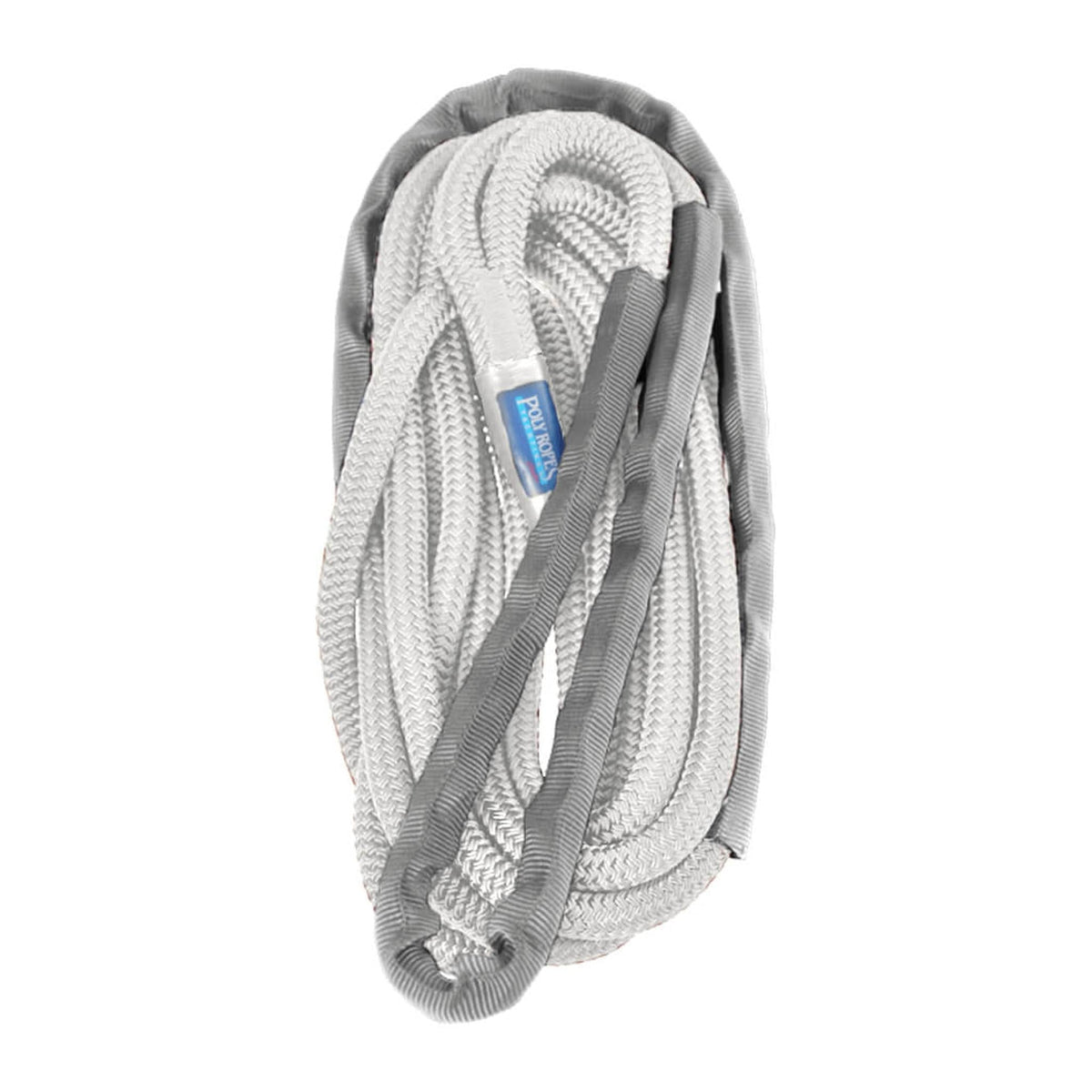 PolyRopes Storm X Elastic Mooring Line – White / Grey, 14 mm x 6 m