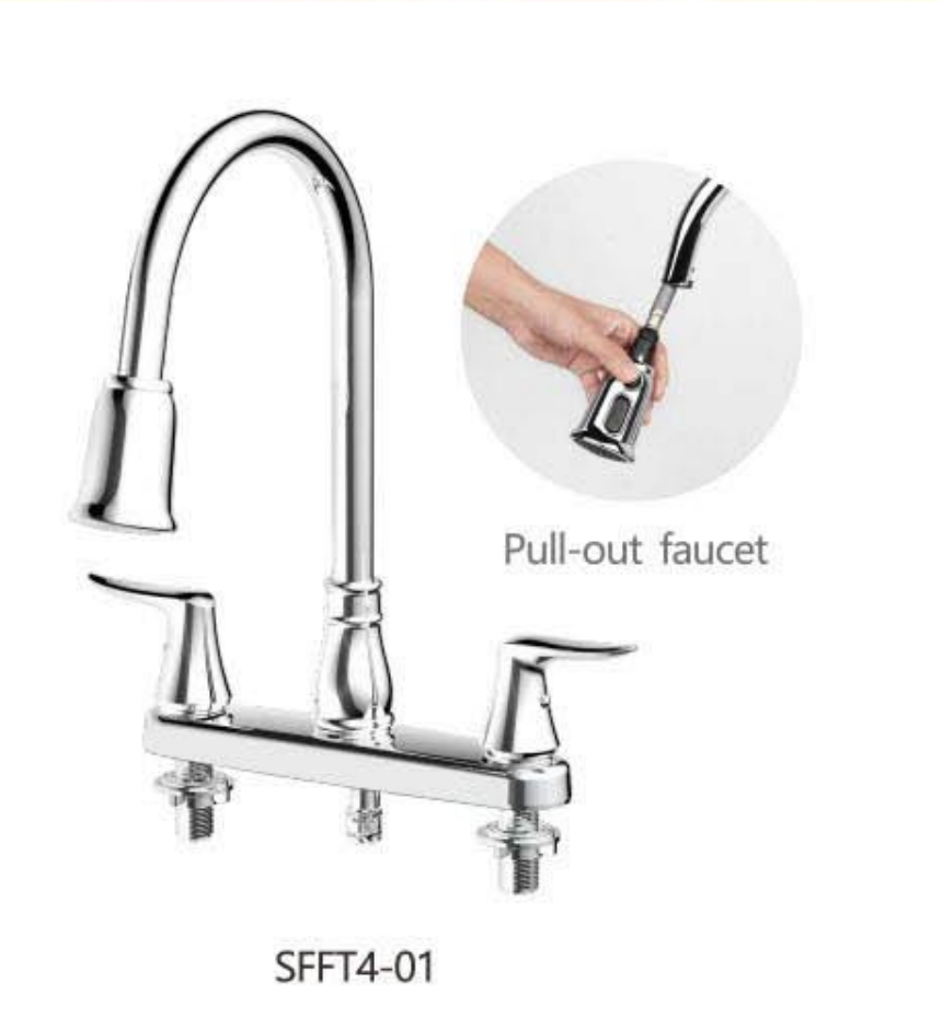 SEAFLO SFFT4-01 chrome hot and cold pull-out kitchen faucet