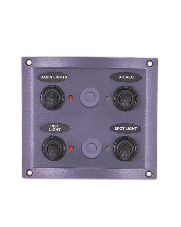 AAA 10144-LT four-gang waterproof switch panel with LED indicators