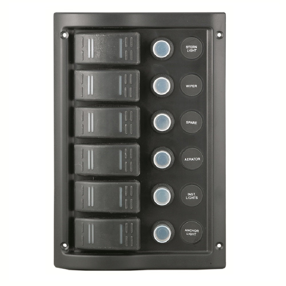 AAA Worldwide 10016-BK waterproof 6-gang switch panel