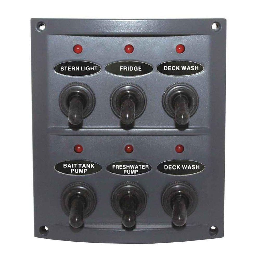 AAA Worldwide 10064-LT black waterproof 6-gang switch panel