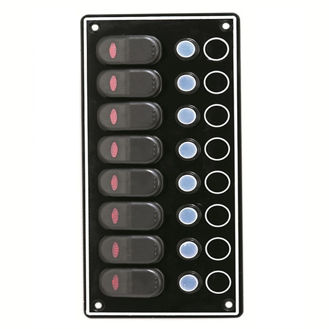 AAA Worldwide 10087-BK waterproof eight-gang switch panel