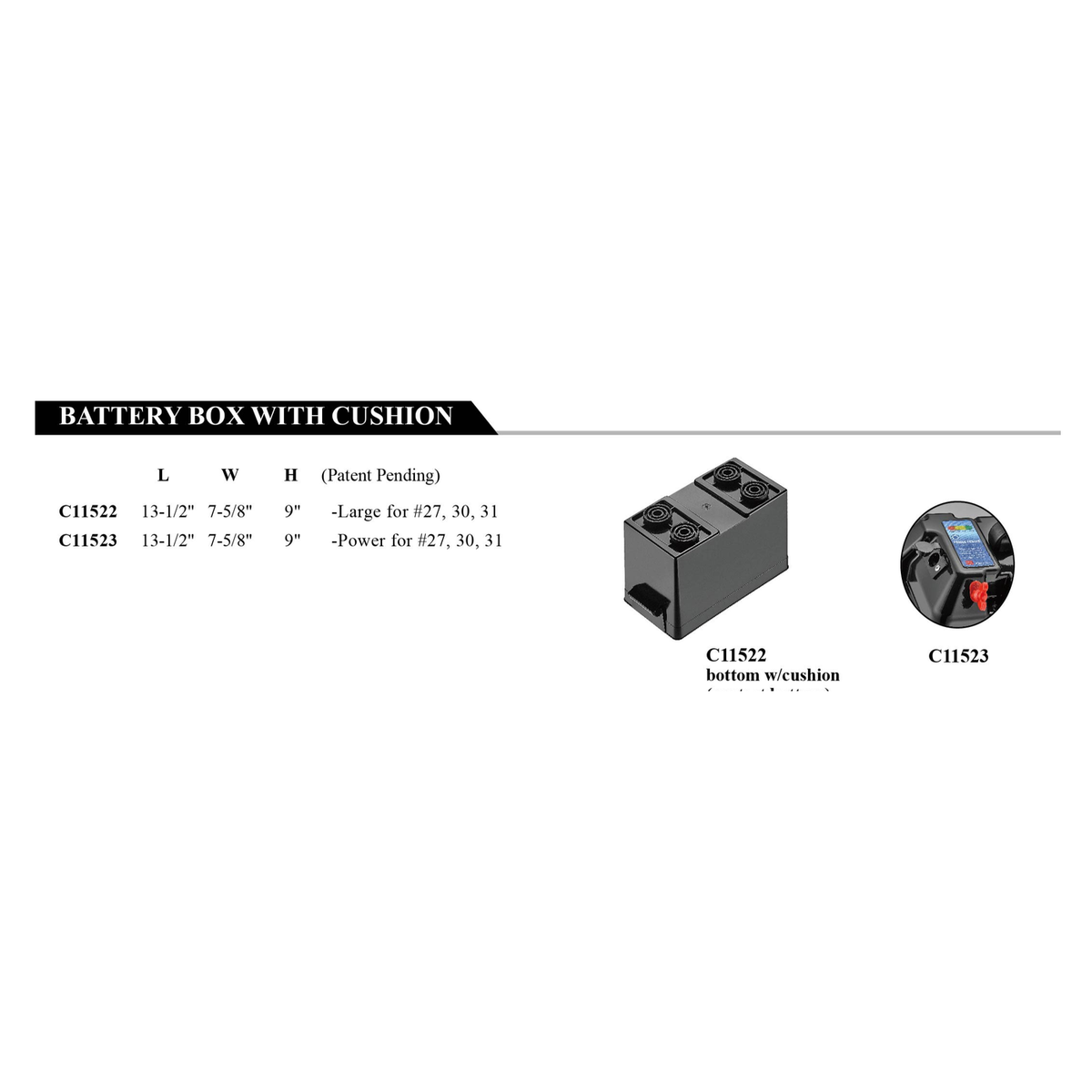 Easterner C11523 power battery box with cushioned base