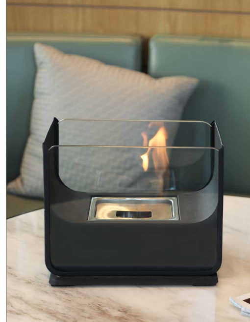 Elementi Modeno Valle EFS06 black tabletop bioethanol fireplace