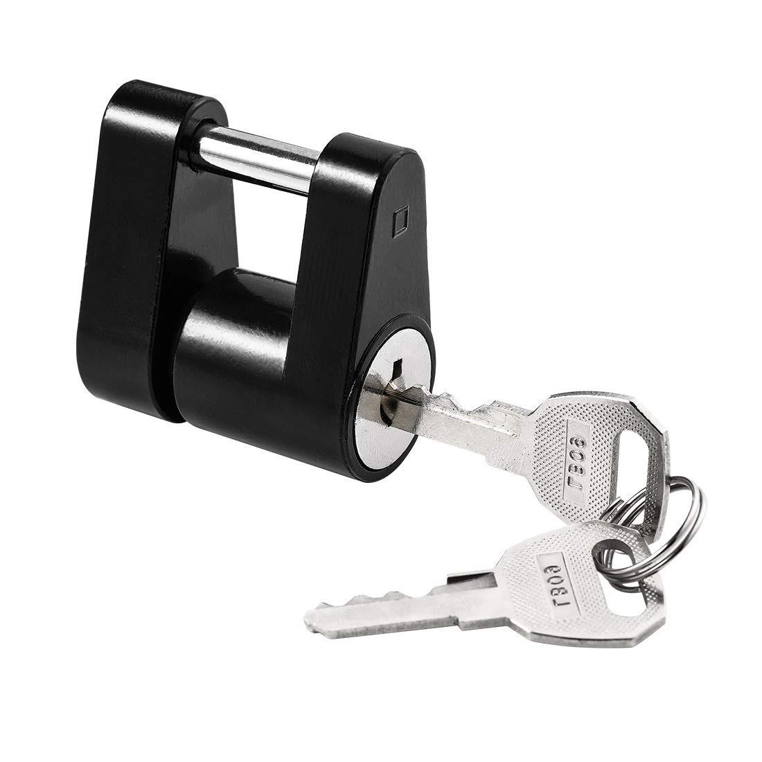 Black Trailer Hitch Coupler Lock