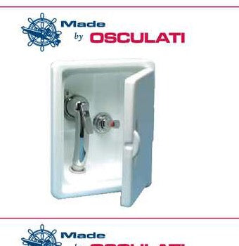 Osculati 15.238.01 recessed shower box with hot and cold mixer