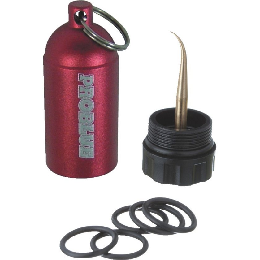 ProBlue AC48-3 metal ruby aluminum tank keychain with O-rings and pick