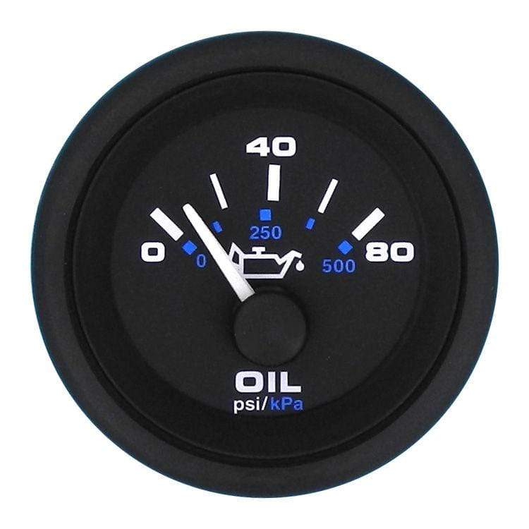 Sierra 62720P Premier Pro 0–80 PSI oil pressure gauge, black dial