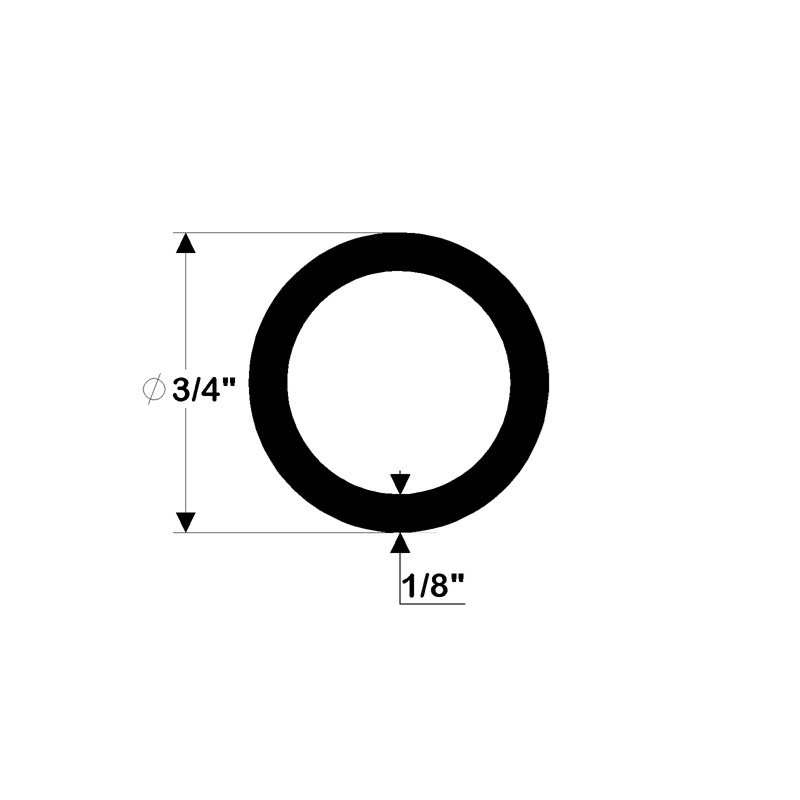 TACO Marine V12-0005 Black 3/4 in Tube-Style Vinyl Insert – Sold by Foot