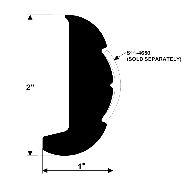 TACO Marine V21-9502WHC20DV05 Frosty White Rigid Vinyl Rub Rail – 20 ft