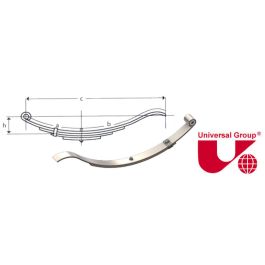 UNA-026 3-Leaf Radius-End Slipper Trailer Spring – 1,000 lb