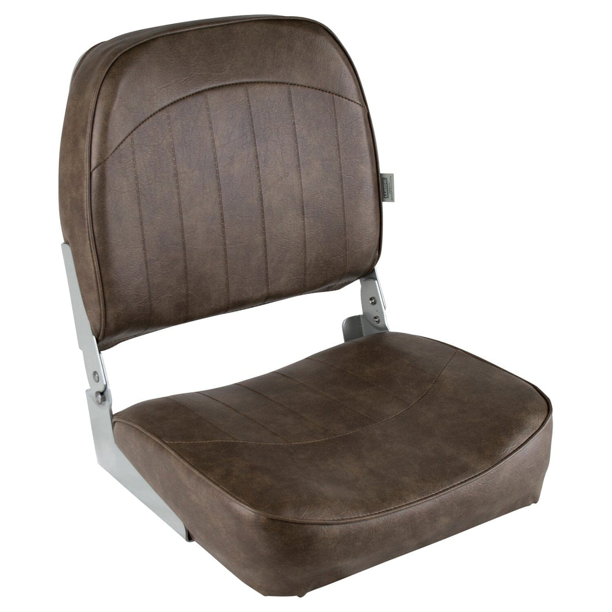 Wise 8WD734PLS-716 Economy Low-Back Folding Boat Seat, Brown