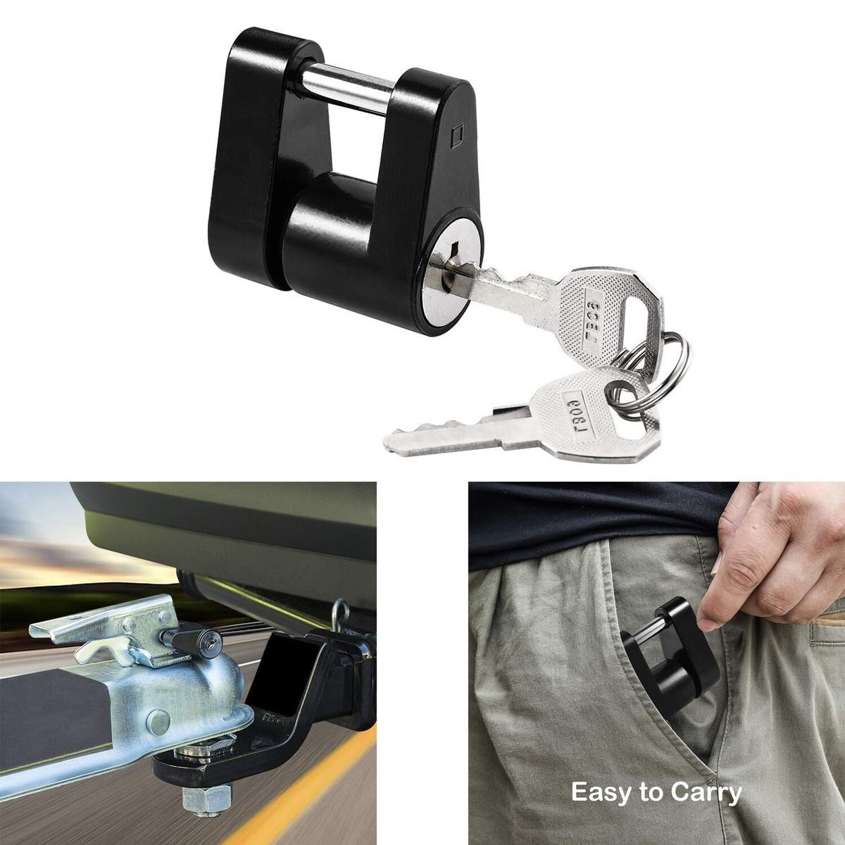 Black Trailer Hitch Coupler Lock